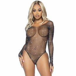 Galaxy Star Rhinestone Fishnet Bodysuit 81644