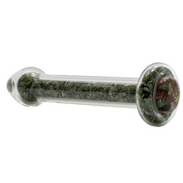 Stone Basix Glass Dildo, Chrome Diopside