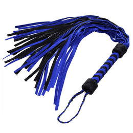 Strict Leather Black and Blue Suede Flogger AA386