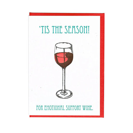 Emotional Support Wine Greeting Card