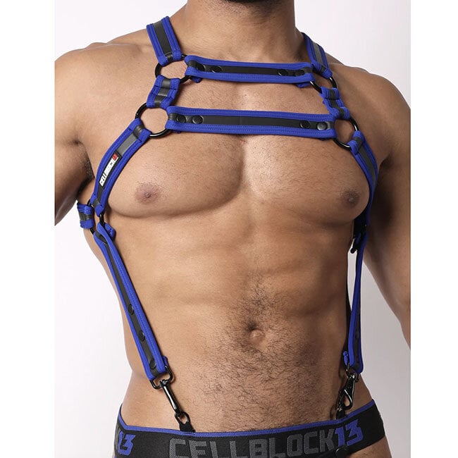 Cell Block 13 High Bar Harness CBS287, Blue