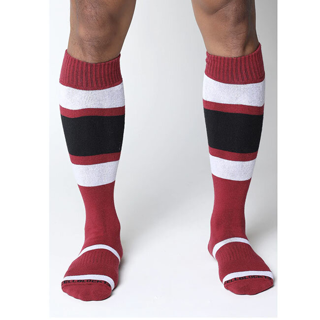 Halfback Knee High Socks, Burgundy