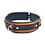 Leather Collar with Locking Buckle, Honey/Black