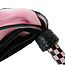 Suede and Fluff Mini Flogger, Black/Pink