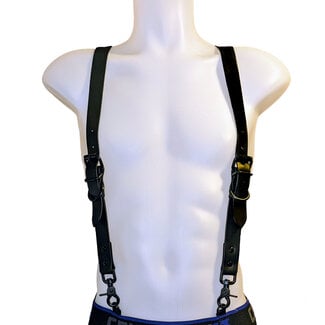 Leather Suspenders, Black