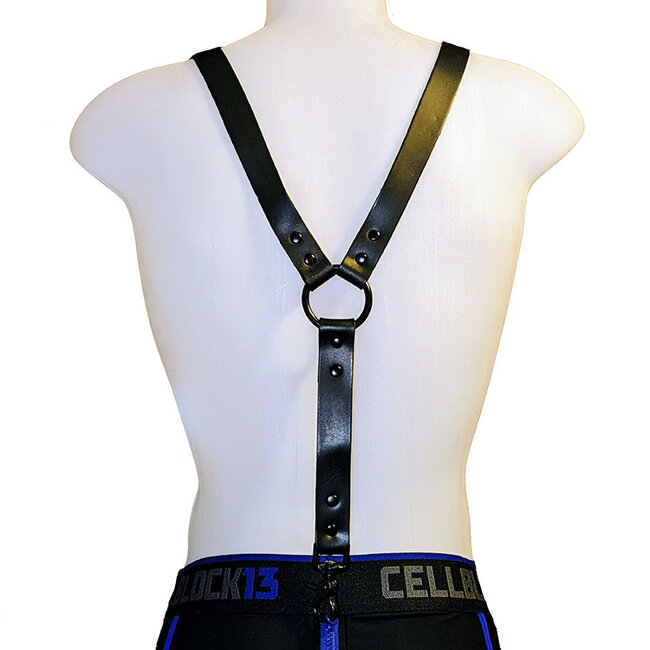 Leather Suspenders, Black