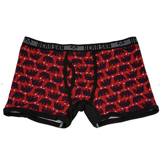 Bear Skn Boxer Brief, Geometric Bear Red