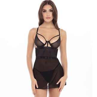 New in Town Chemise and G-String 51013, Black