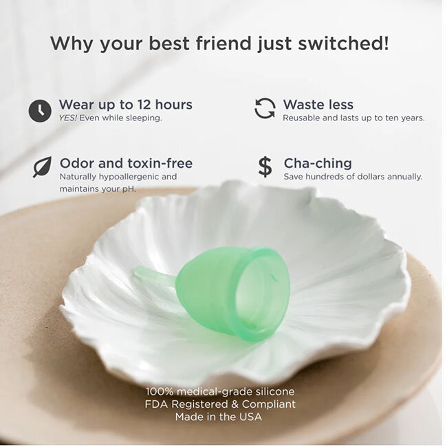 Saalt Menstrual Cup, Size Small Seafoam Green