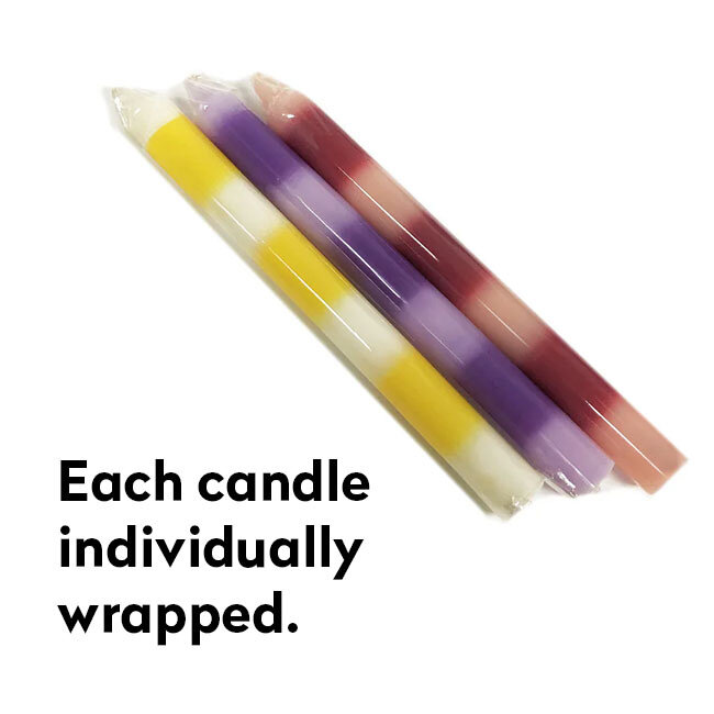 Make Me Melt Sensual Warm Drip Candles Stripes Pastellines, 3-pack