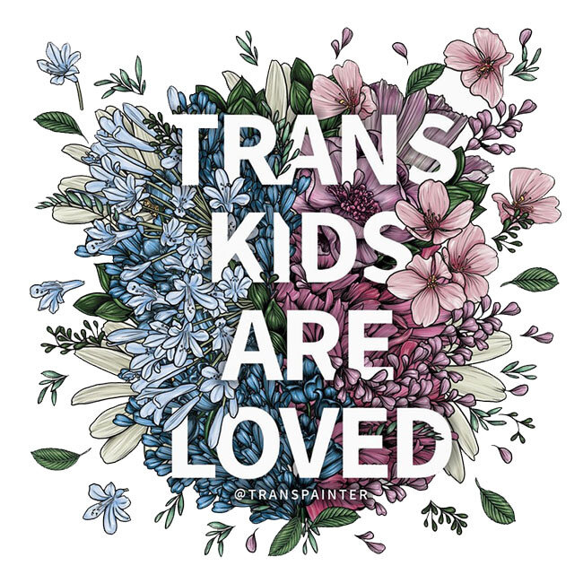 Trans Kids Are Loved T-Shirt, Silver