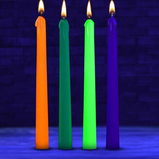 Glow Wax UV Blacklight Reactive Drip Candles, Set of 4