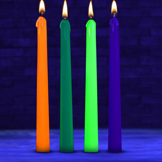 Glow Wax UV Blacklight Reactive Drip Candles, Set of 4