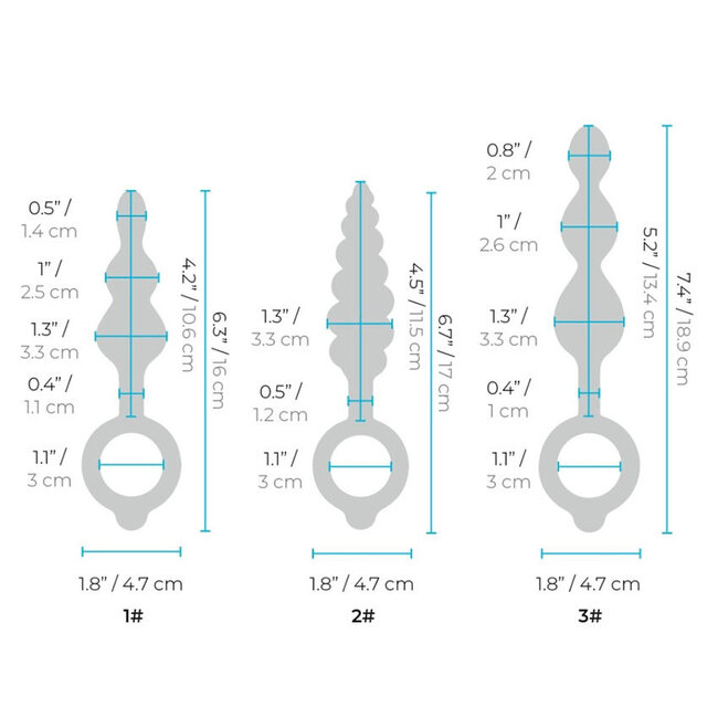 Beaded Butties Bundle 3-Piece Anal Plug Set