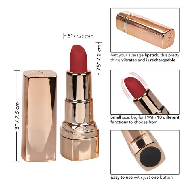 Hide and Play Rechargeable Lipstick Vibrator, Red
