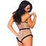 2 Piece Sheer Flocked Star Bodysuit 81584