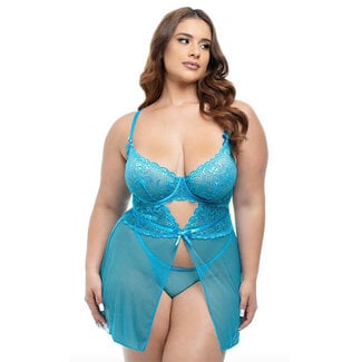 Emma Flyaway Babydoll 72-11936, Beach Blue size 1X
