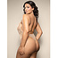 Opulence Foiled Mesh Crotchless Pearl Teddy 2432, Beige