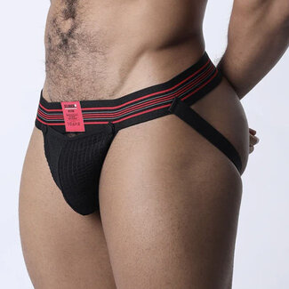 Tight End Snap-Up Shadow Jockstrap CBU372, Black/Red