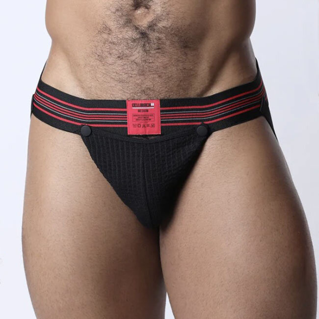 Tight End Snap-Up Shadow Jockstrap CBU372, Black/Red