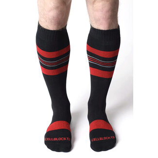 Tight End Shadow Socks, Black/Red