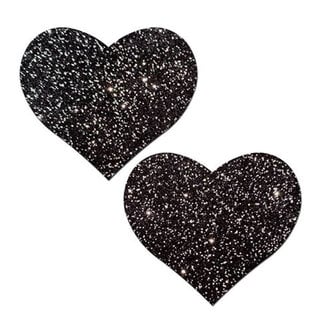 All Sparkle Black Heart Pasties