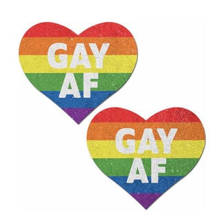 Gay AF Rainbow Heart Pasties