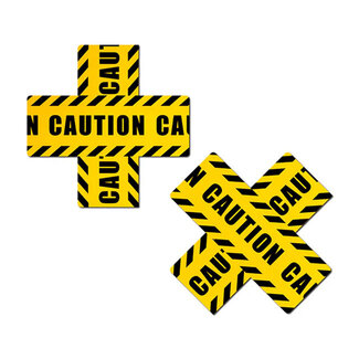 Crossed Caution Tape Nipple Pasties