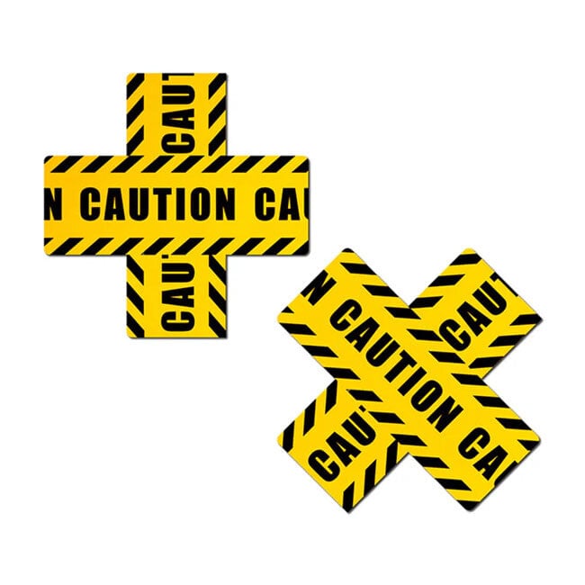 Crossed Caution Tape Nipple Pasties