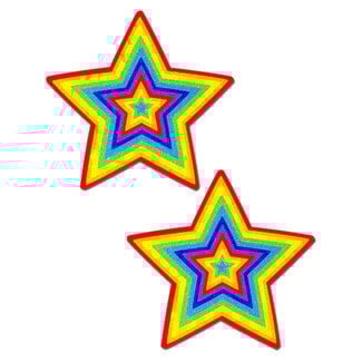 Glitter Pumping Star Pasties Rainbow