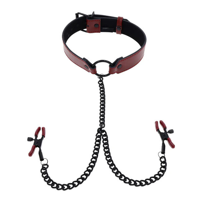 Saffron Collar with Nipple Clamps