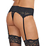 Scalloped Lace Garter Belt Black 8735, Black