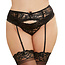 Scalloped Lace Garter Belt Black 8735, Black