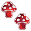 Shiny Red and White Glow-in-the-Dark Mushroom Nipple Pasties