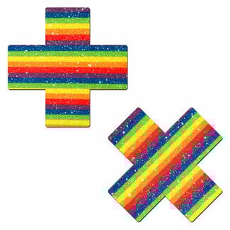Glitter Pride Rainbow Crosses Pasties