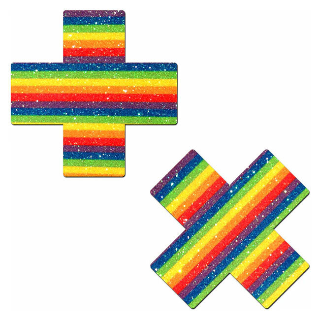 Glitter Pride Rainbow Crosses Pasties