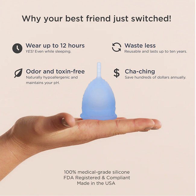 Saalt Menstrual Cup, Size Regular Ocean Blue