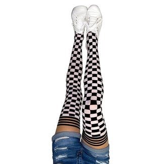 Kix'ies Game Day Thigh High, Black and White