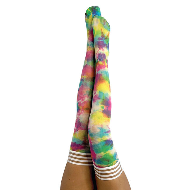 Kix'ies Gilly Rainbow Opaque Thigh High