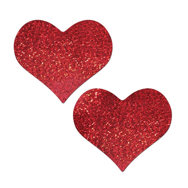 Coverage: Heart Glitter Red Full Breast Covers