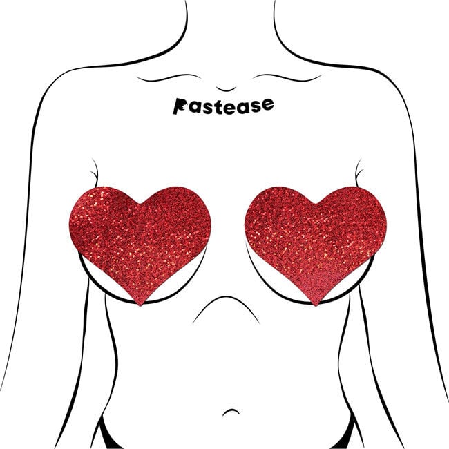 Coverage: Heart Glitter Red Full Breast Covers