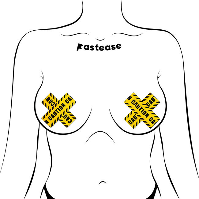 Crossed Caution Tape Nipple Pasties