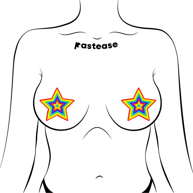 Glitter Pumping Star Pasties Rainbow
