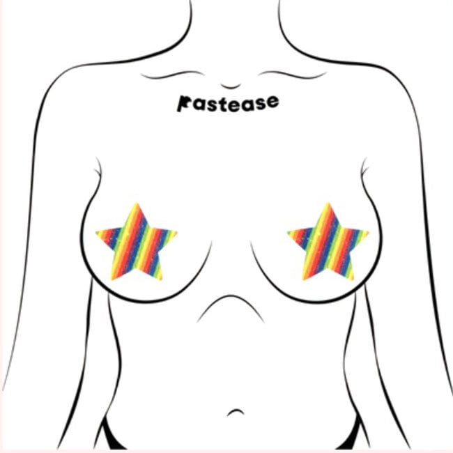 Glitter Star Rainbow Pasties