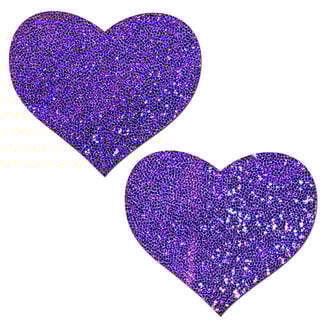 Purple Glitter Hearts Pasties