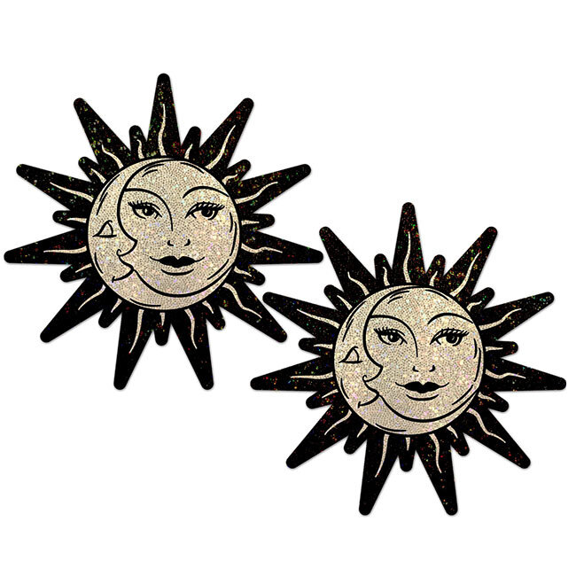Sunburst Sun and Moon Faces Pasties