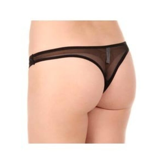 Crotchless Thong with Pearls 2066, Black size 3X/4X
