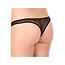 Crotchless Thong with Pearls 2066, Black size 3X/4X