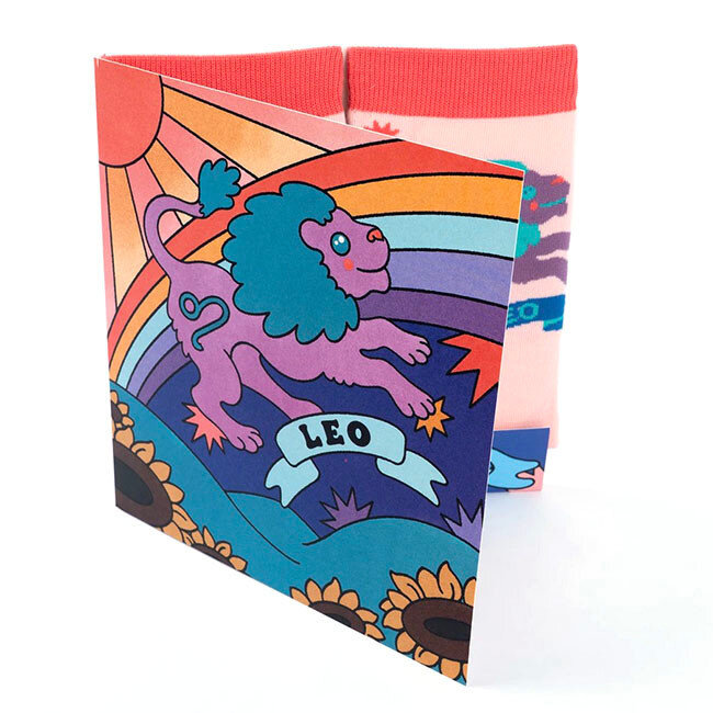 Zodiac Socks and Card Gift Set: Leo