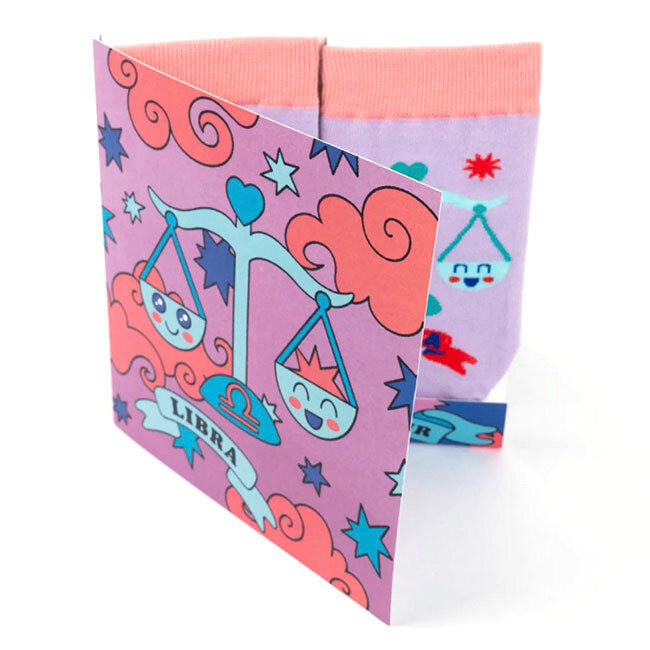 Zodiac Socks and Card Gift Set: Libra